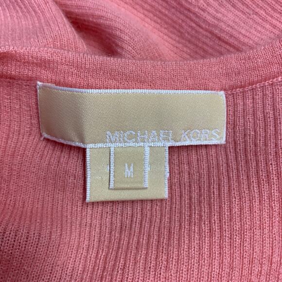 MICHAEL KORS Size M Pink Ribbed Tank Casual Top - Picture 4 of 5